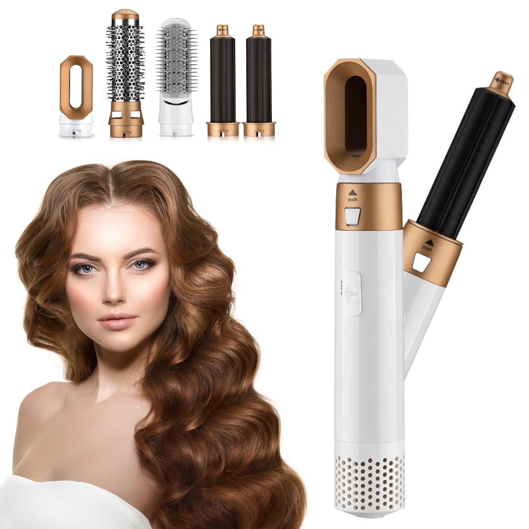 Multipeinado 5 en 1. Este revolucionario dispositivo cuenta con un potente motor V9 que libera flujo de aire para brindar un peinado más suave que los rizadores de cabello tradicionales. Disfrútalo ahora mismo