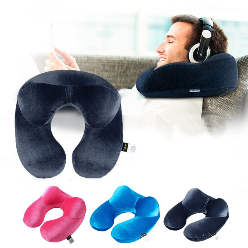Almohada de viaje de tela de terciopelo. Diseño ergonómico de dos jorobas, suave y acogedor, alivia la fatiga. EN VENTA DISFRUTA AHORA MISMO!!
