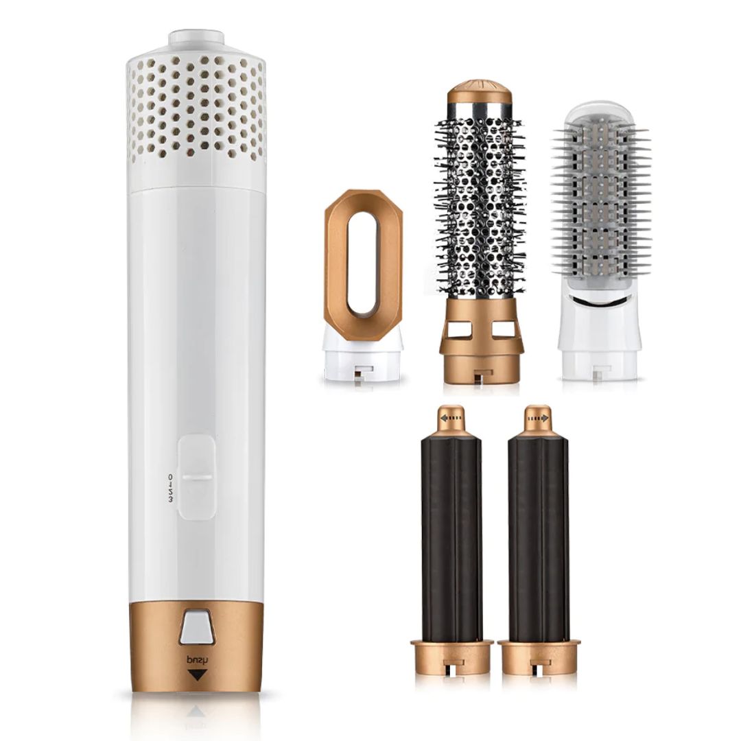 Multipeinado 5 en 1. Este revolucionario dispositivo cuenta con un potente motor V9 que libera flujo de aire para brindar un peinado más suave que los rizadores de cabello tradicionales. Disfrútalo ahora mismo