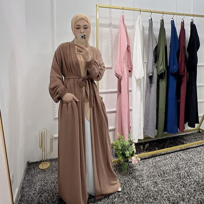 VESTIDO Marocain Islam Clothing Abaya Under Dress  Kimono Modest Robe Femme Caftan é perfeito para qualquer ocasião apresenta um design simples, mas sofisticado, que certamente estará na lista de roupas essenciais de todos.