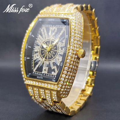 Iced Out Watch For Men Dê a si mesmo a atenção que você merece com este Iced Out Watch For Men. Criado para ter um estilo atemporal e elegância luxuosa, este relógio foi projetado para chamar a atenção, não importa onde você esteja.