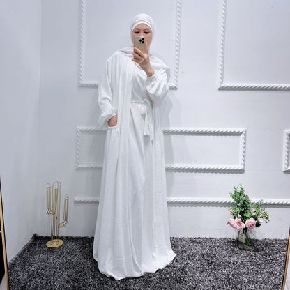 VESTIDO Marocain Islam Clothing Abaya Under Dress  Kimono Modest Robe Femme Caftan é perfeito para qualquer ocasião apresenta um design simples, mas sofisticado, que certamente estará na lista de roupas essenciais de todos.