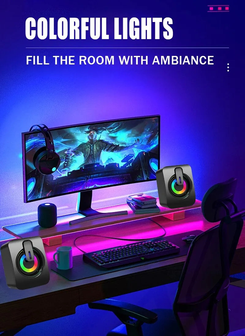 COLUNA PARA PC Você adora música e entretenimento no seu computador, mas sente que falta algo? Nossas colunas para PC com LED são a solução perfeita para transformar seu espaço em um ambiente de entretenimento Top. - IMEDIATO SHOP