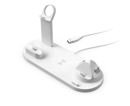 CARREGADOR UNIVERSAL SEM FIO, 6x1 "Aproveite agora nossa oferta exclusiva do carregador seis em um, compatível com Android, iOS, e AirPods aproveite antes que se esgotem. Não perca a chance de ecominizar espaço e tempo." - IMEDIATO SHOP