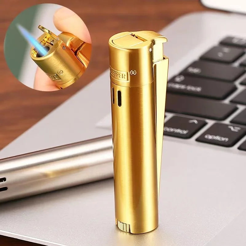 CLIPPER À Prova de Vento Jato Reto Chama azul com tampa contra poeira e Caixa de Presente