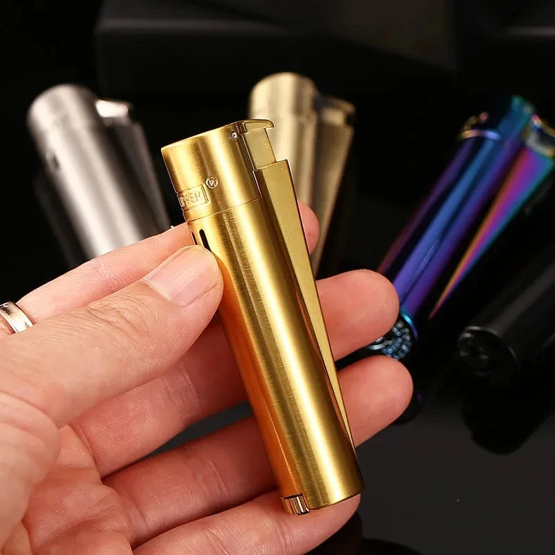 CLIPPER À Prova de Vento Jato Reto Chama azul com tampa contra poeira e Caixa de Presente