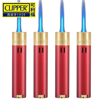 CLIPPER À Prova de Vento Jato Reto Chama azul com tampa contra poeira e Caixa de Presente
