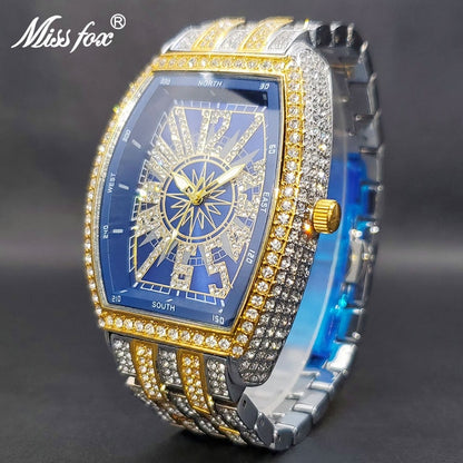 Iced Out Watch For Men Dê a si mesmo a atenção que você merece com este Iced Out Watch For Men. Criado para ter um estilo atemporal e elegância luxuosa, este relógio foi projetado para chamar a atenção, não importa onde você esteja.