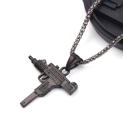 Submachine Gun Pistol Necklaces Apresentando o colar de pistola de metralhadora! Este colar elegante e exclusivo é perfeito para qualquer homem que entende de moda.