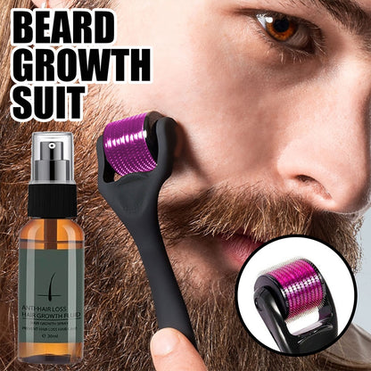 Conjunto de óleo de barba com rolo. Quer estimular o crescimento da barba, engrossá-la e proteger os folículos? Este kit de crescimento de barba tem tudo que você precisa.  APROVEITE AGORA MESMO!!