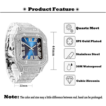 Ice Out Diamond Square Watch