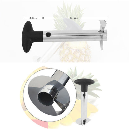 Pineapple Corer  Esta ferramenta de aço inoxidável foi projetada especificamente para descascar, fatiar e retirar o caroço de abacaxi com facilidade.