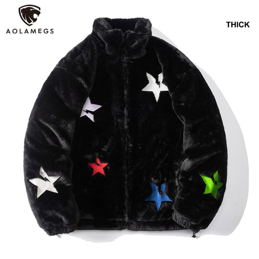 Casacos de pele de coelho. Os casacos de pele de coelho da Rabbit Fur Jacket Coats proporcionam um visual ultra estiloso para o inverno. Apresentando uma estampa inspirada no streetwear, adiciona um toque único e moderno ao seu guarda-roupa.