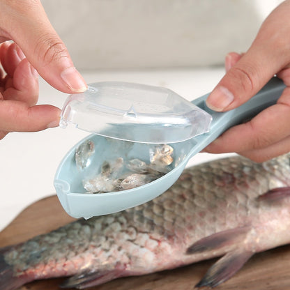 Raspador de plástico portátil para escamar o peixe  é um utensílio de cozinha desenvolvido para auxiliar no processo de escama de peixes. O raspador foi projetado especificamente para remover escamas de peixes.