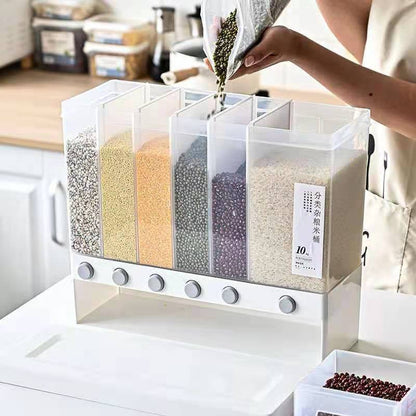 Caixa de armazenamento de arroz selada. A Caixa de Armazenamento de Arroz Selada em Casa é perfeita para você! Com capacidade para 10L, esta caixa de armazenamento comporta até 20kg de arroz, sendo ideal para famílias numerosas.